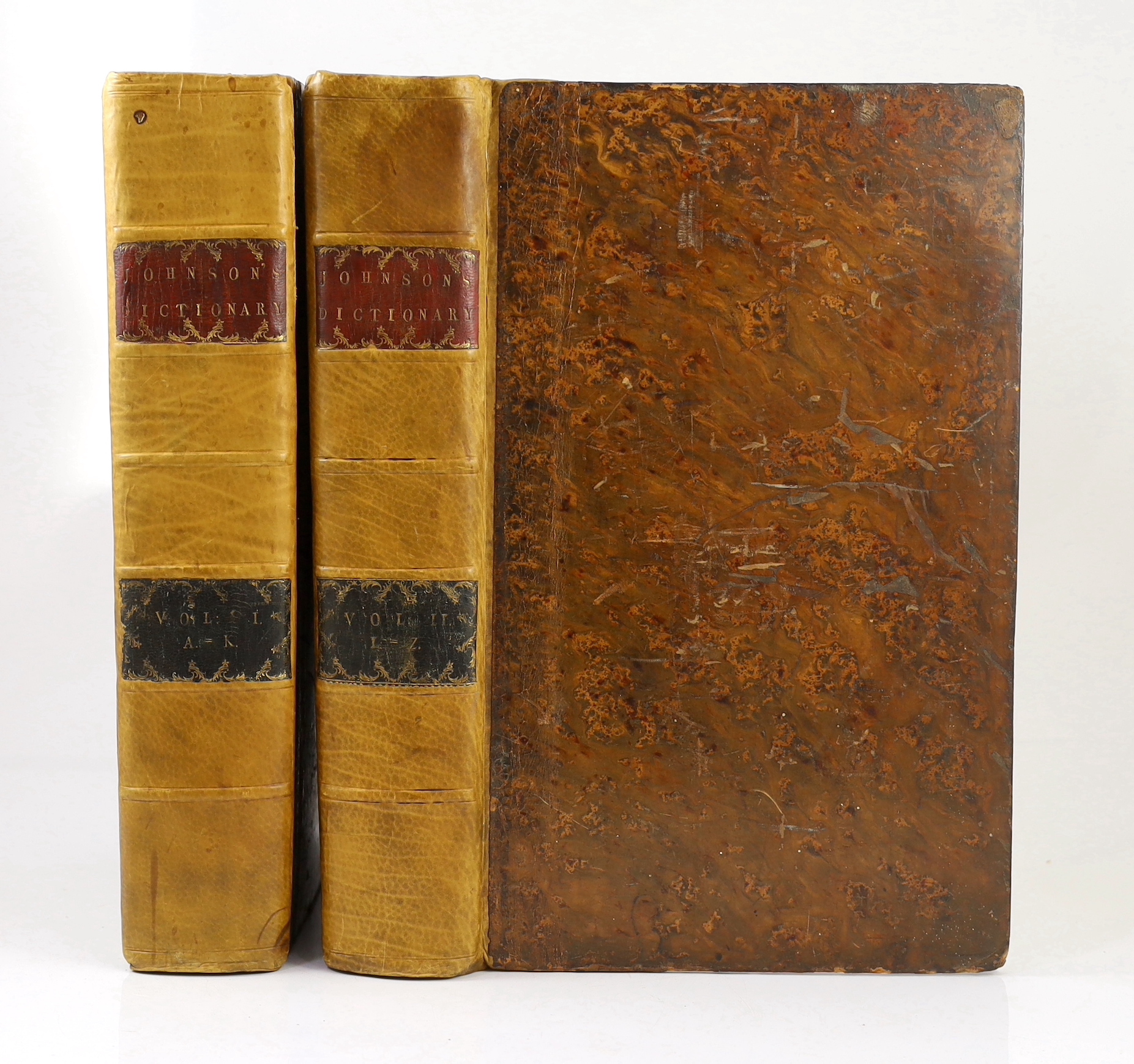 Johnson, Samuel - A Dictionary of the English Language ... To which are prefixed, a History of the Language, and an English Grammar ... 5th edition, 2 vols. titles in red and black; contemp. tree calf
